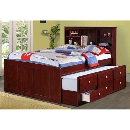 Donco Kids Donco Kids PD-250FCP Donco Kids Captain Bed with Trundle & Bookcase - Full Size; Dark Cappuccino PD_250FCP